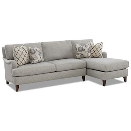 Transitional Sofa Chaise with Kool Gel Cushions and Right-Facing Chaise